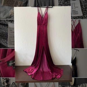 Long Red Velvet Dress